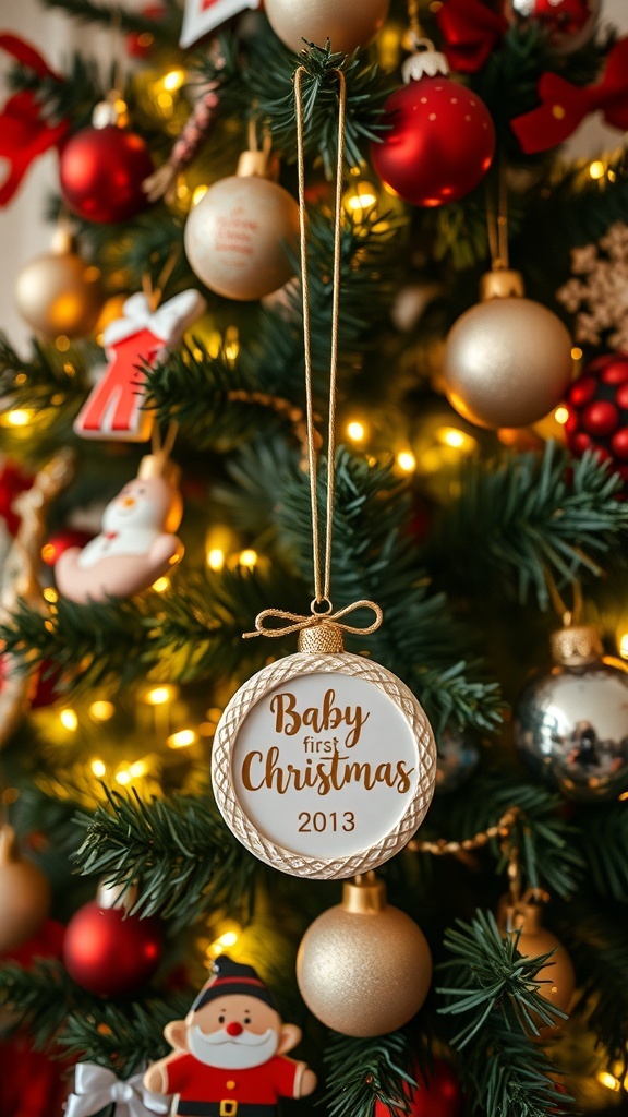 Personalized Baby A Christmas tree with a personalized baby